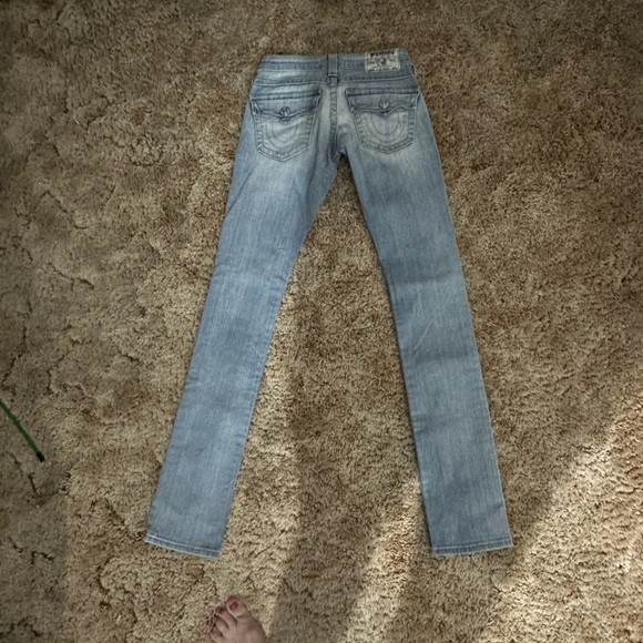 True Religion Light Blue Slim Straight Jeans - Picture 1 of 5
